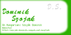 dominik szojak business card
