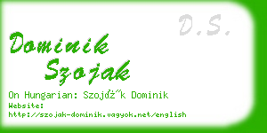 dominik szojak business card